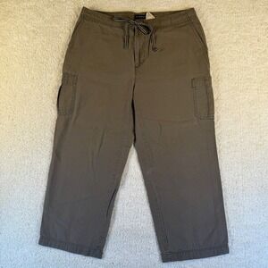 VTG, Y2K Dockers Womens SZ 10 Cargo Pants Khaki Drawstring Utility Casual Cotton